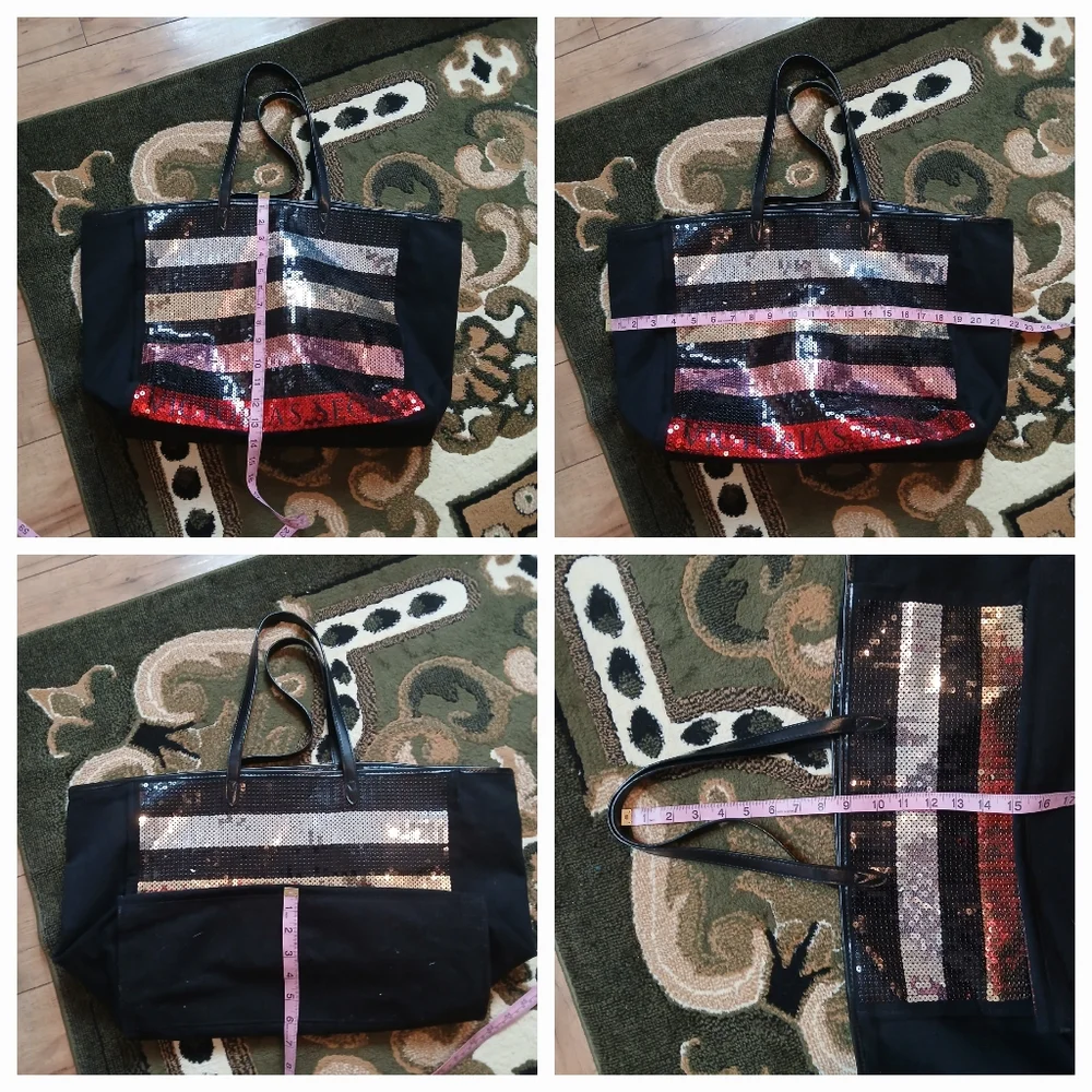 Victoria's Secret Limited Edition Black Embellished Glam Tote Bag
